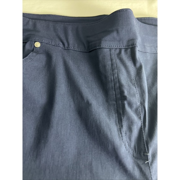 Allison Daley Womens Capri Pants 22W Skimmer Stretch Pull-On True Navy Blue F18 - Picture 7 of 16